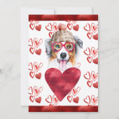 ハートオーストラリア羊飼い犬の恋人バレンタインギフト シーズンカード (正面)