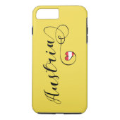 ハートオーストリアの携帯電話ケース、オーストリア国旗 Case-Mate iPhoneケース (裏面)