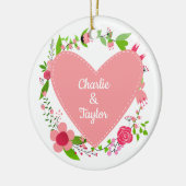 ハートオーナメント内の名前カスタム セラミックオーナメント (左)