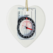 ハートオーナメント – オリエンテーリングコンパス セラミックオーナメント (右)