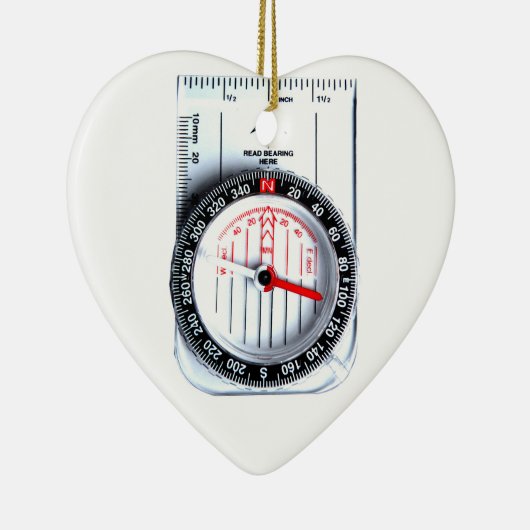 ハートオーナメント – オリエンテーリングコンパス セラミックオーナメント (右)