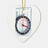 ハートオーナメント – オリエンテーリングコンパス セラミックオーナメント (左)