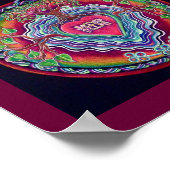 ハートオープニングマンダラプリント ポスター (角)