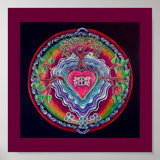 ハートオープニングマンダラプリント ポスター