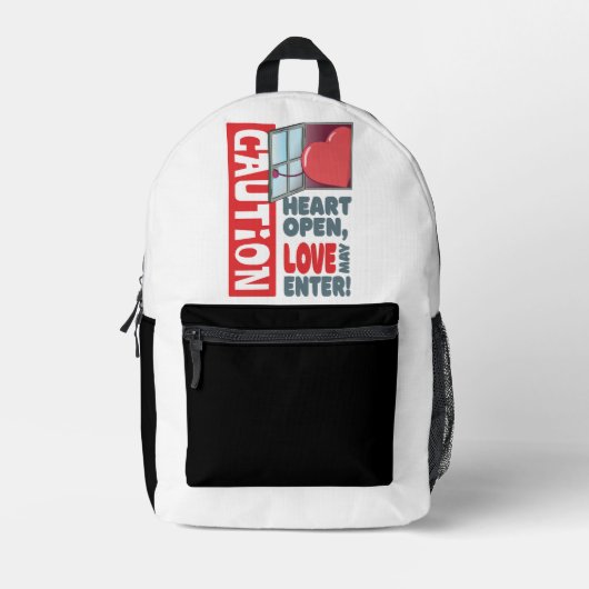ハートオープン、愛が入るかもしれない（バレンタインデー） プリントバックパック (正面)