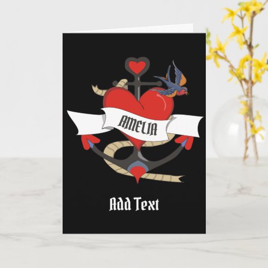 ハートカスタマイズ入墨。 カード (黄色い花)