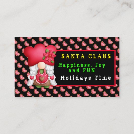 ハートカスタマイズ格言色と文字 名刺 (正面)