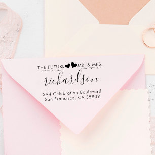 ハートカスタムとMrミセス結婚の差出人住所 ラバースタンプ