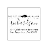 ハートカスタムとMrミセス結婚の差出人住所 ラバースタンプ (インプリント)