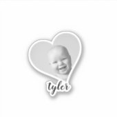 ハートカスタムの写真名 シール (正面)