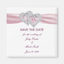 ハートカスタムの日付を保存するピンク色のマグネット マグネット