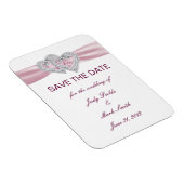 ハートカスタムの日付を保存するピンク色のマグネット マグネット (右側)