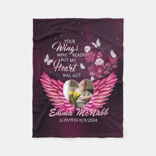 ハートカスタムは準備ができていたが、私の翼は準備ができていなかった フリースブランケット (正面)