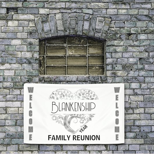 ハートカスタムアートツリーホワイトシルバー水平 横断幕