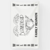 ハートカスタムアートツリーホワイトシルバー水平 横断幕 (縦)