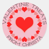 ハートカスタムギフトのバレンタインデントトリートサークル ラウンドシール (正面)