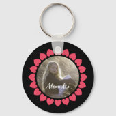 ハートカスタムサークルと少女の写真 キーホルダー (裏面)