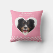 ハートカスタムシェイプのペット写真オンピンク&文字 クッション (裏面)