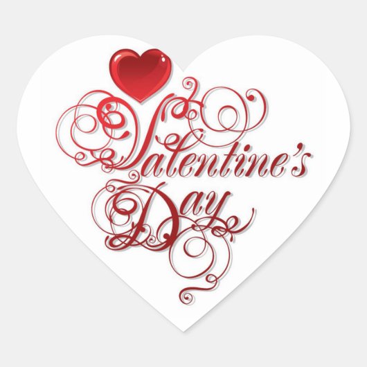 ハートカスタムシール/ハッピーバレンタインデー ハートシール (正面)