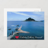 ハートカスタムセントミカエルズ山コーンウォールウィズボート シーズンポストカード (正面/裏面)