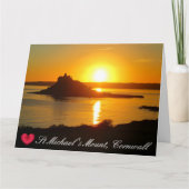 ハートカスタムセントミカエルズ山コーンウォールサンセット カード (正面)
