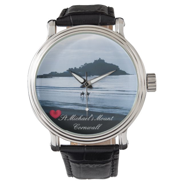 ハートカスタムセントミカエルズ山コーンウォール+ウマ 腕時計 (正面)