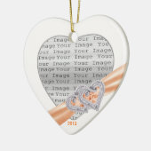 ハートカスタムタンゲリンリボンオーナメント セラミックオーナメント (左)