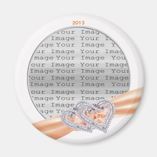 ハートカスタムタンゲリンリボン磁石 マグネット (正面)