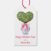 ハートカスタムチノワセリーTOPIARYバレンタインデー ギフトタグ (正面)