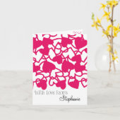 ハートカスタムノートカードからの愛と カード (黄色い花)