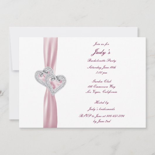 ハートカスタムバチェロレッテ招待状 招待状 (正面)