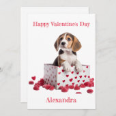 ハートカスタムバレンタインとビーグル シーズンカード (正面/裏面)