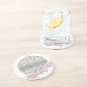 ハートカスタムパステルピンクリボンコースター コースター (側面)