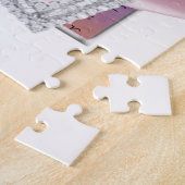 ハートカスタムパステルピンクリボンパズル ジグソーパズル (側面)