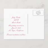 ハートカスタムピンクリボン日付はがきを保存 案内ポストカード (裏面)