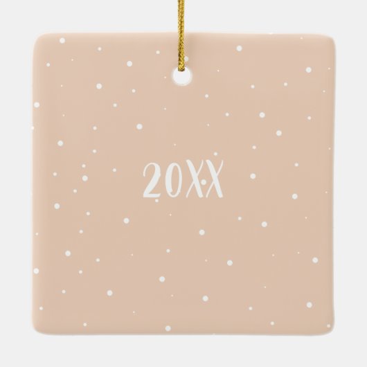 ハートカスタムフォトスクリプトBaby Girl 1stクリスマス セラミックオーナメント (裏面)