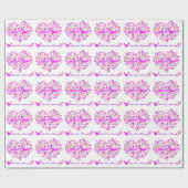 ハートカスタムブーケ姉妹名ギフトラップ ラッピングペーパー (フラット)