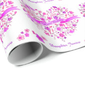 ハートカスタムブーケ娘の名前ギフトラップ ラッピングペーパー (ロールコーナー)