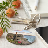 ハートカスタムホエールコーツSt Agnes Cornwall写真 キーホルダー (側面)