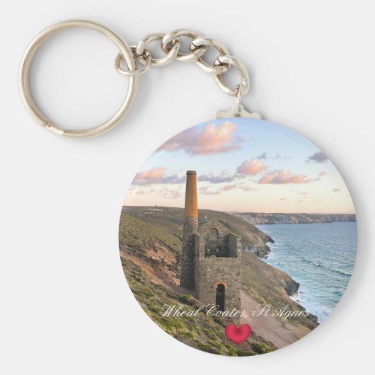 ハートカスタムホエールコーツSt Agnes Cornwall写真 キーホルダー (正面)