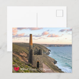 ハートカスタムホエールコーツSt Agnes Cornwall写真 シーズンポストカード