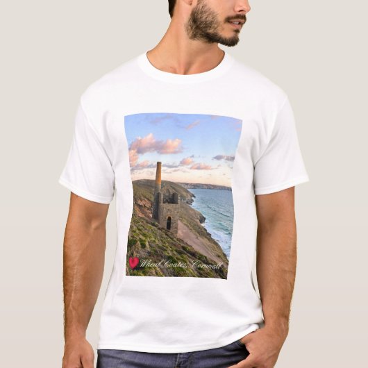 ハートカスタムホエールコーツSt Agnes Cornwall写真 Tシャツ (正面)