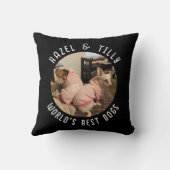 ハートカスタムマルチプルフォトコラージドッグブラック クッション (裏面)