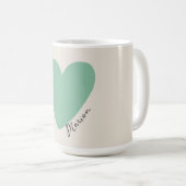 ハートカスタムミニマリストシーフオムグリーンミントマグ コーヒーマグカップ (正面右)