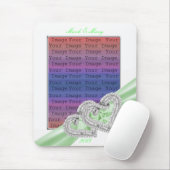 ハートカスタムライムリボンマウスパッド マウスパッド (マウス)