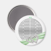 ハートカスタムライムリボン磁石 マグネット (正面/裏面)