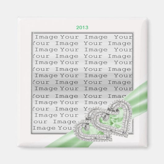 ハートカスタムライムリボン磁石 マグネット (正面)