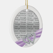 ハートカスタムラベンダーリボンオーナメント セラミックオーナメント (右)