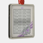 ハートカスタムラベンダーリボンオーナメント メタルオーナメント (右)