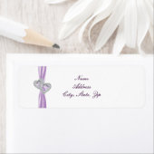 ハートカスタムラベンダーリボン住所 シール (インサイチュ)